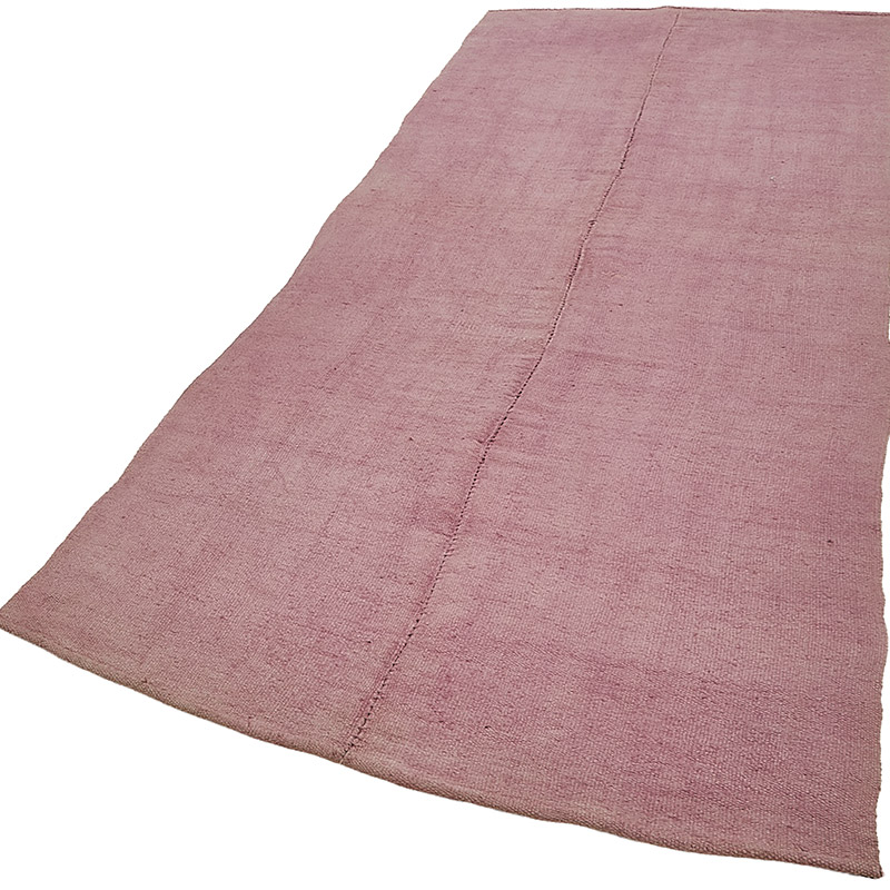 Alfombra Kilim Vintage de Cáñamo de Anatolia Sobreteñida - 132 cm x 370 cm - K0091267