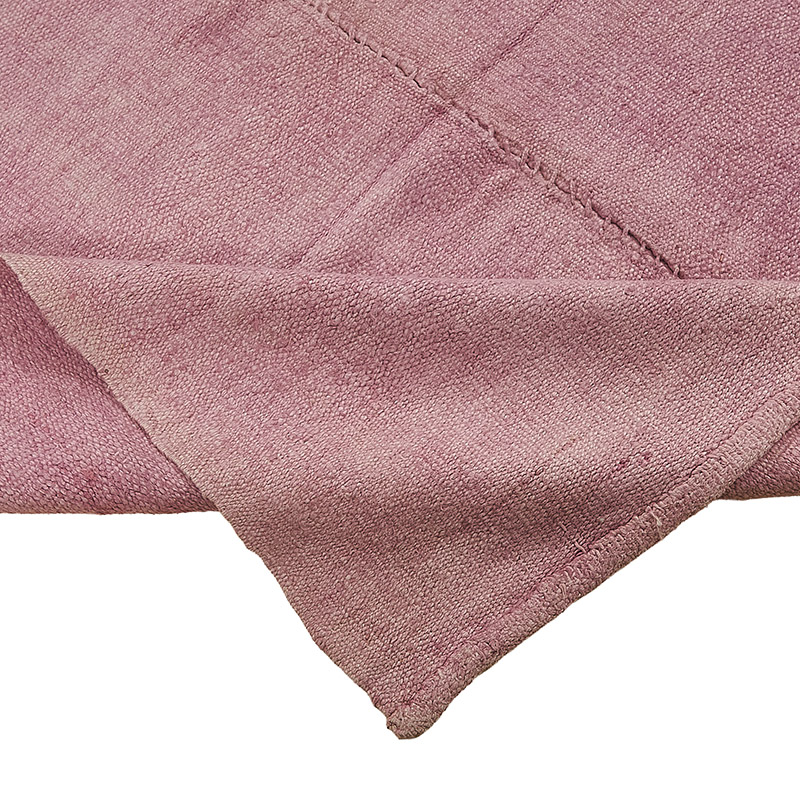 Alfombra Kilim Vintage de Cáñamo de Anatolia Sobreteñida - 132 cm x 370 cm - K0091267