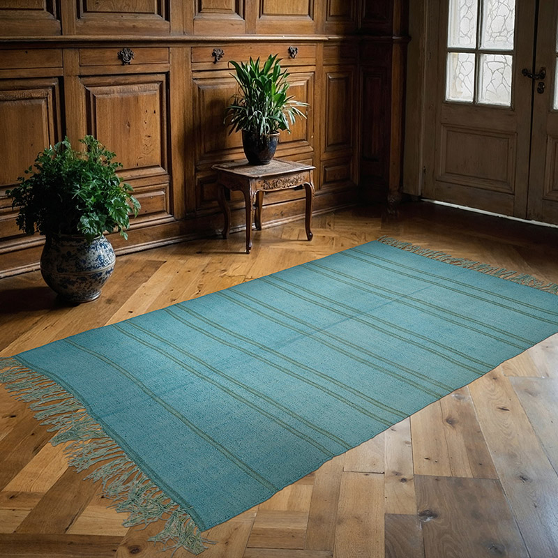Overdyed Vintage Anatolian Hemp Kilim Rug - 4' 7" x 7' 7" (55" x 91") - K0091279