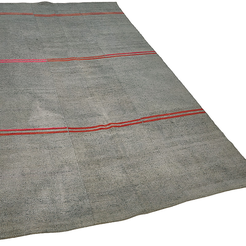 Alfombra Kilim Vintage de Cáñamo de Anatolia Sobreteñida - 145 cm x 287 cm - K0091280