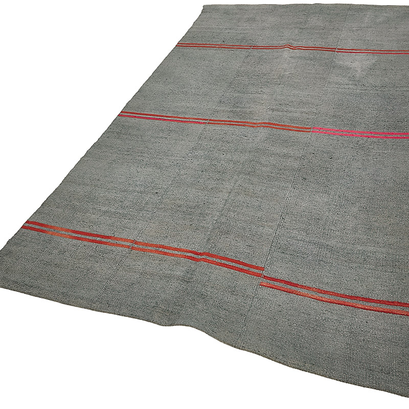 Alfombra Kilim Vintage de Cáñamo de Anatolia Sobreteñida - 145 cm x 287 cm - K0091280