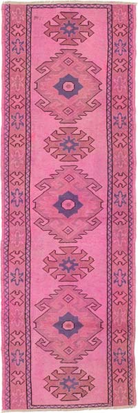 Boyali El Dokuma Vintage Hali Yolluk - 80 cm x 240 cm