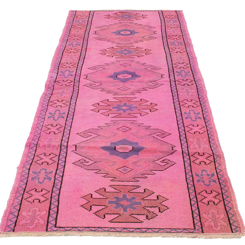 Boyali El Dokuma Vintage Hali Yolluk - 80 cm x 240 cm - K0091291
