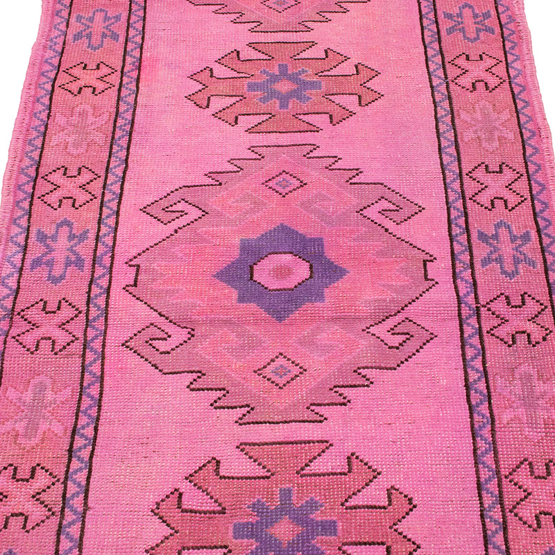 Boyali El Dokuma Vintage Hali Yolluk - 80 cm x 240 cm - K0091291