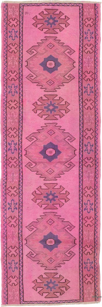 Over-dyed Vintage Hand-Knotted Turkish Runner - 2' 7" x 7' 10" (31" x 94")