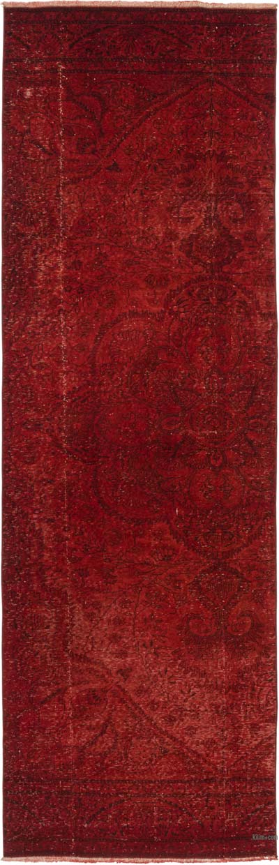 Over-dyed Vintage Hand-Knotted Turkish Runner - 3'  x 9' 3" (36" x 111")