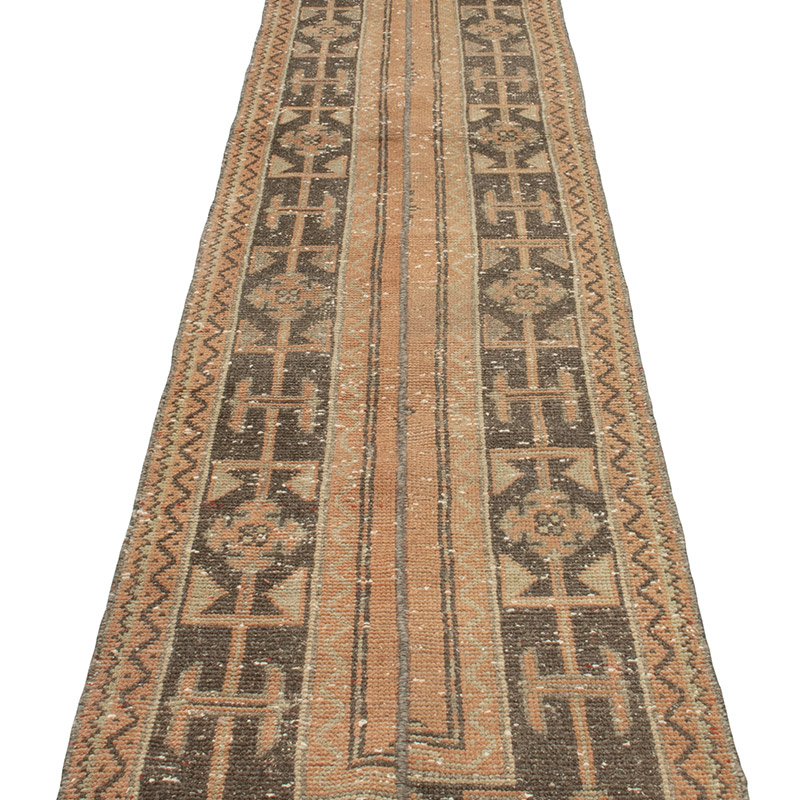 Pasillo Vintage Turco Anudado a Mano - 61 cm x 330 cm - K0091298