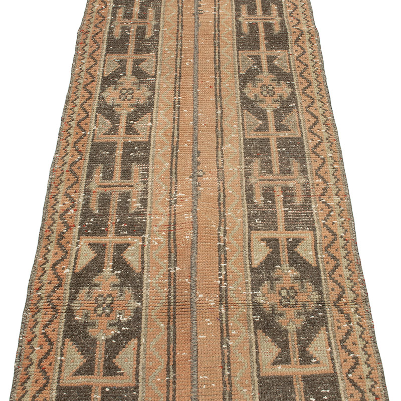 Pasillo Vintage Turco Anudado a Mano - 61 cm x 330 cm - K0091298