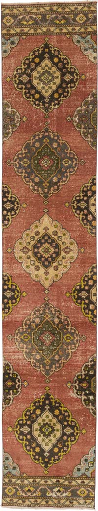 Vintage Turkish Hand-Knotted Runner - 2' 5" x 12' 4" (29" x 148")