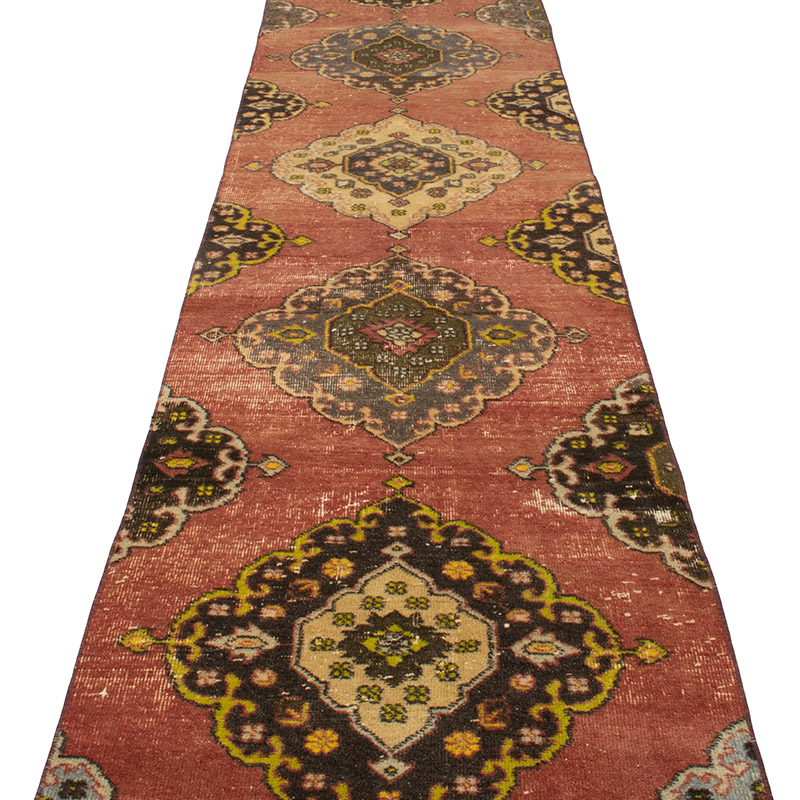 Vintage Turkish Hand-Knotted Runner - 2' 5" x 12' 4" (29" x 148") - K0091302