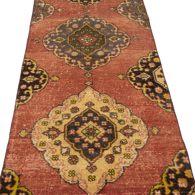 Vintage Turkish Hand-Knotted Runner - 2' 5" x 12' 4" (29" x 148") - K0091302
