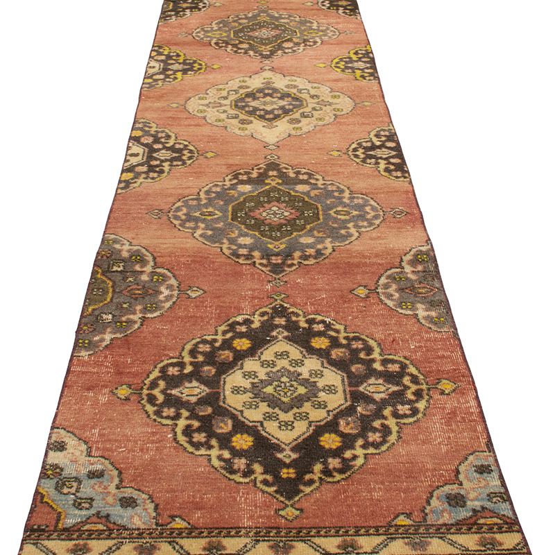 Vintage Turkish Hand-Knotted Runner - 2' 5" x 12' 4" (29" x 148") - K0091302