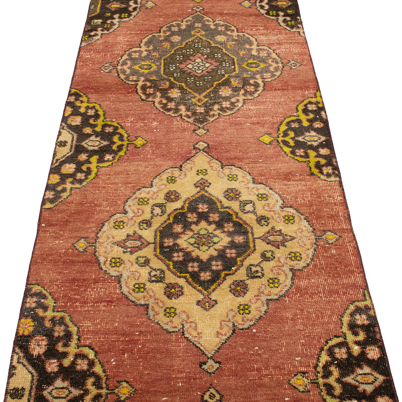 Vintage Turkish Hand-Knotted Runner - 2' 5" x 12' 4" (29" x 148") - K0091302
