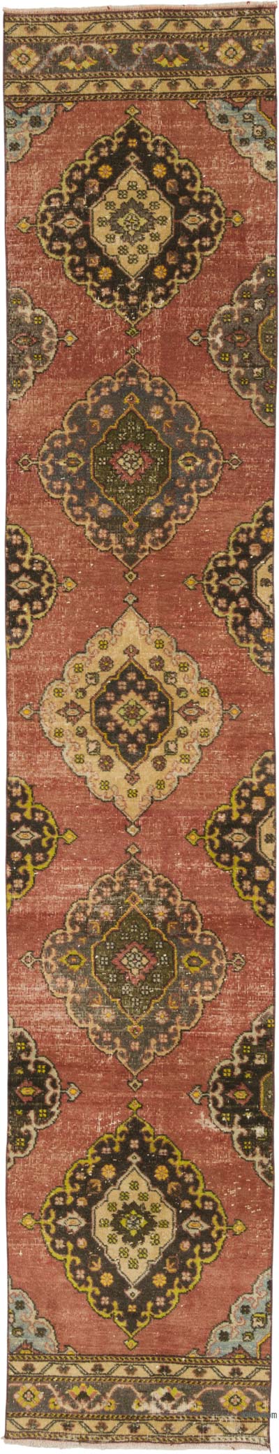 Vintage Turkish Hand-Knotted Runner - 2' 5" x 12' 4" (29" x 148")