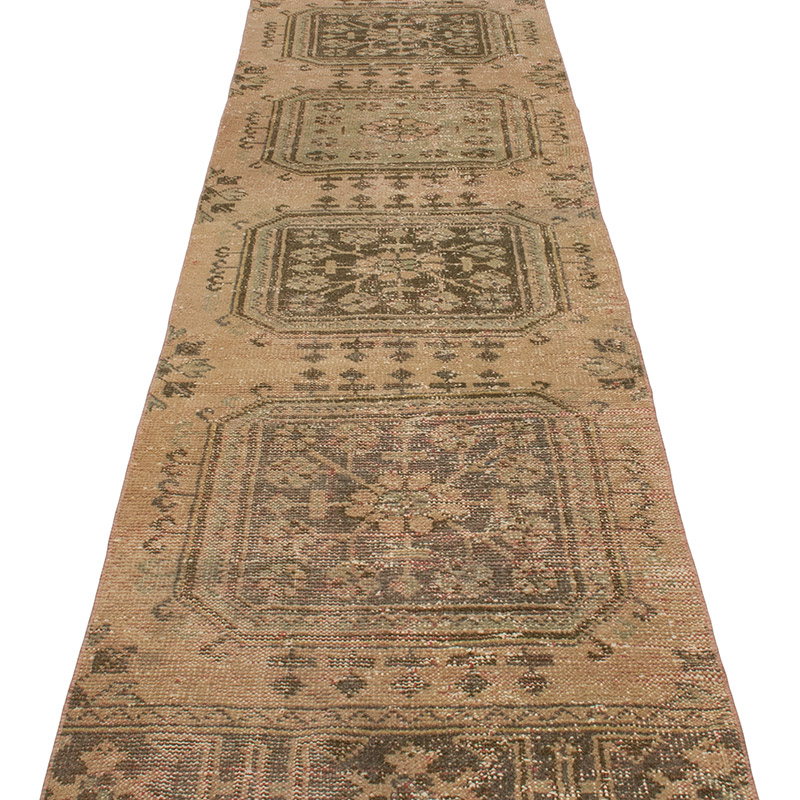 Vintage Turkish Hand-Knotted Runner - 2' 4" x 11' 1" (28" x 133") - K0091304