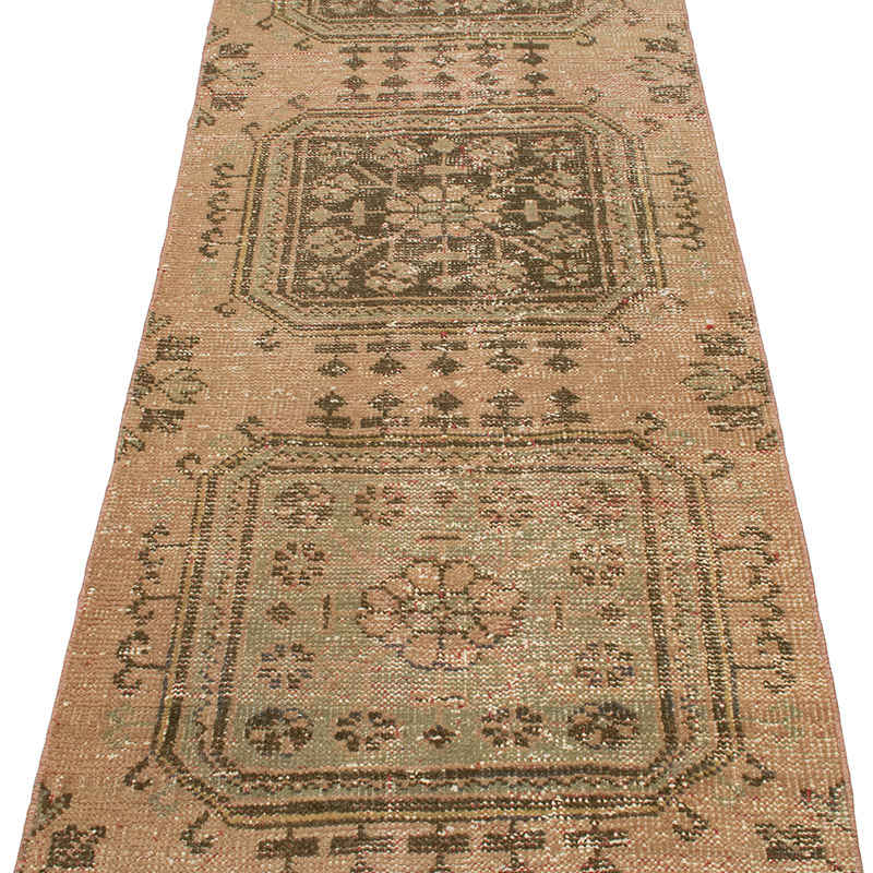 Vintage Turkish Hand-Knotted Runner - 2' 4" x 11' 1" (28" x 133") - K0091304