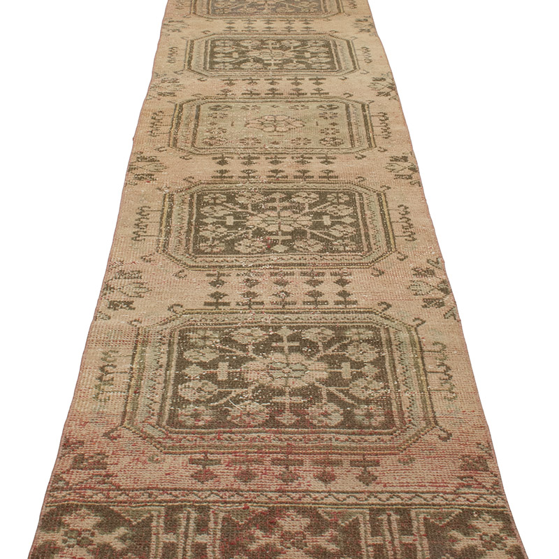 Vintage Turkish Hand-Knotted Runner - 2' 4" x 11' 1" (28" x 133") - K0091304