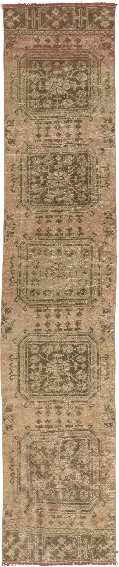 Vintage Turkish Hand-Knotted Runner - 2' 4" x 11' 1" (28" x 133")
