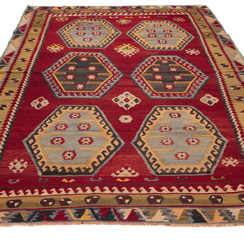 Kırmızı Vintage Şarkışla Kilimi - K0091315