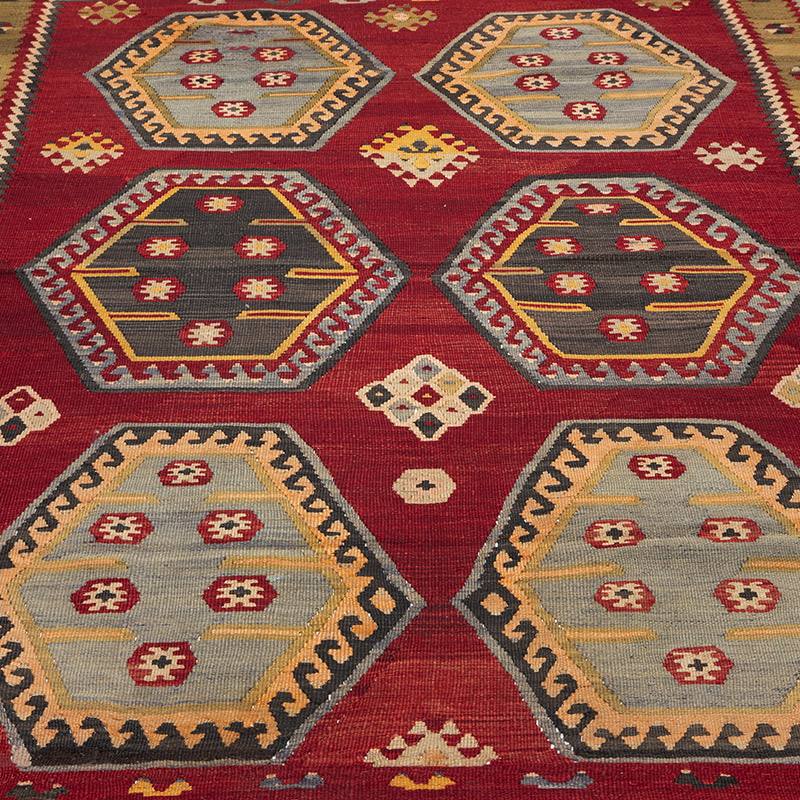 Kırmızı Vintage Şarkışla Kilimi - K0091315