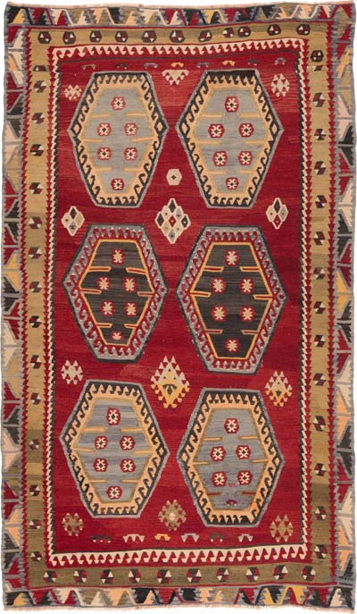 Red Vintage Şarkışla Kilimi