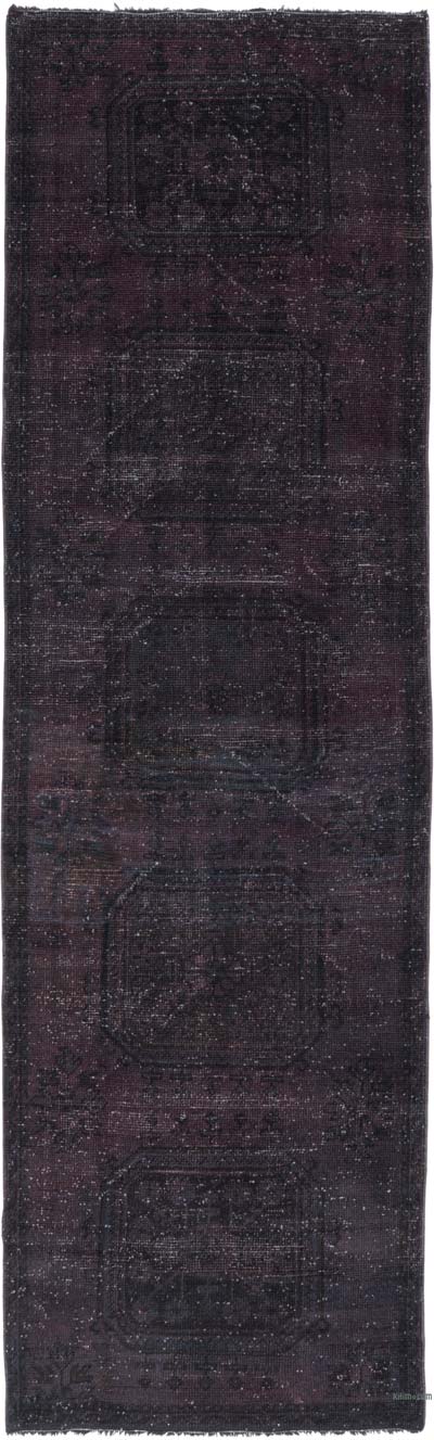 Over-dyed Vintage Hand-Knotted Turkish Runner - 3' 1" x 10' 4" (37" x 124")