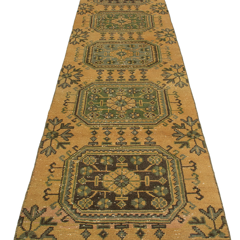 Vintage Turkish Hand-Knotted Runner - 2' 4" x 9' 7" (28" x 115") - K0091327