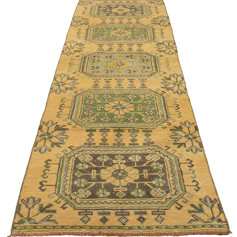 Vintage Turkish Hand-Knotted Runner - 2' 4" x 9' 7" (28" x 115") - K0091327
