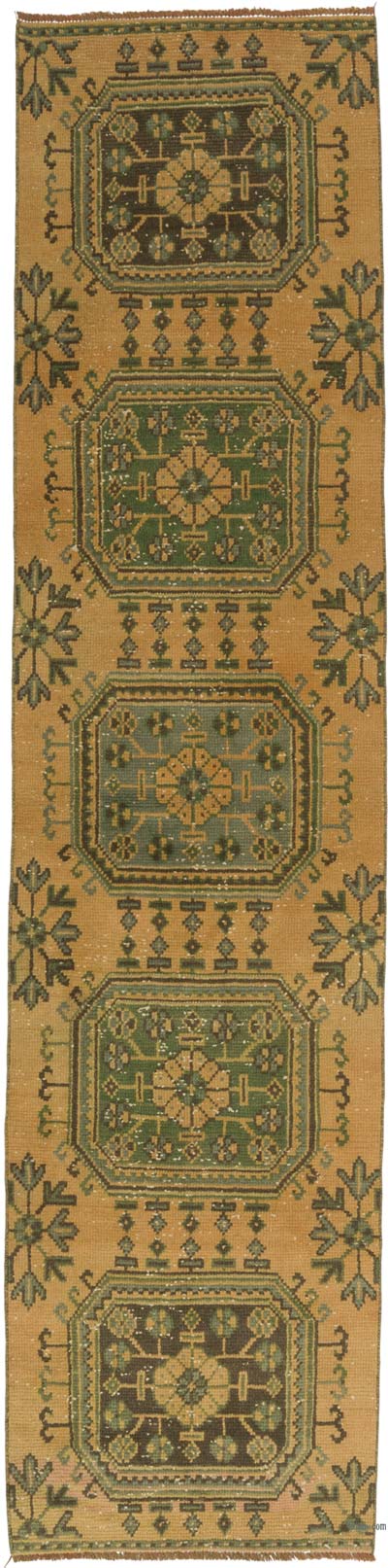 Vintage Turkish Hand-Knotted Runner - 2' 4" x 9' 7" (28" x 115")