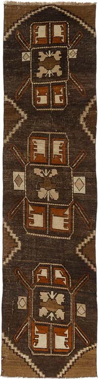 Vintage Turkish Hand-Knotted Runner - 2' 10" x 11' 2" (34" x 134")