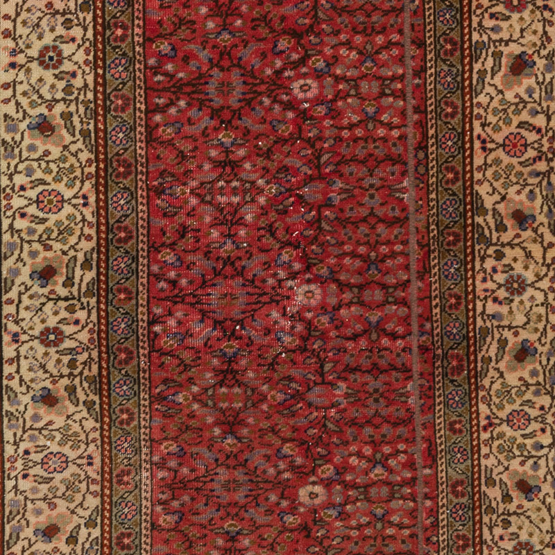 Pasillo Vintage Turco Anudado a Mano - 92 cm x 283 cm - K0091329
