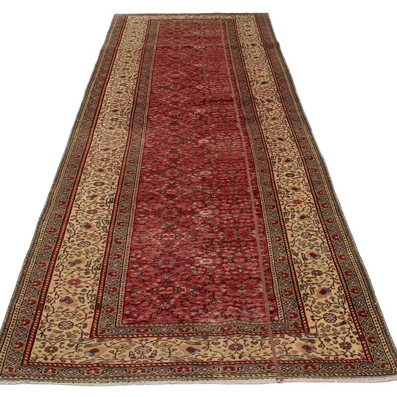 Pasillo Vintage Turco Anudado a Mano - 92 cm x 283 cm - K0091329