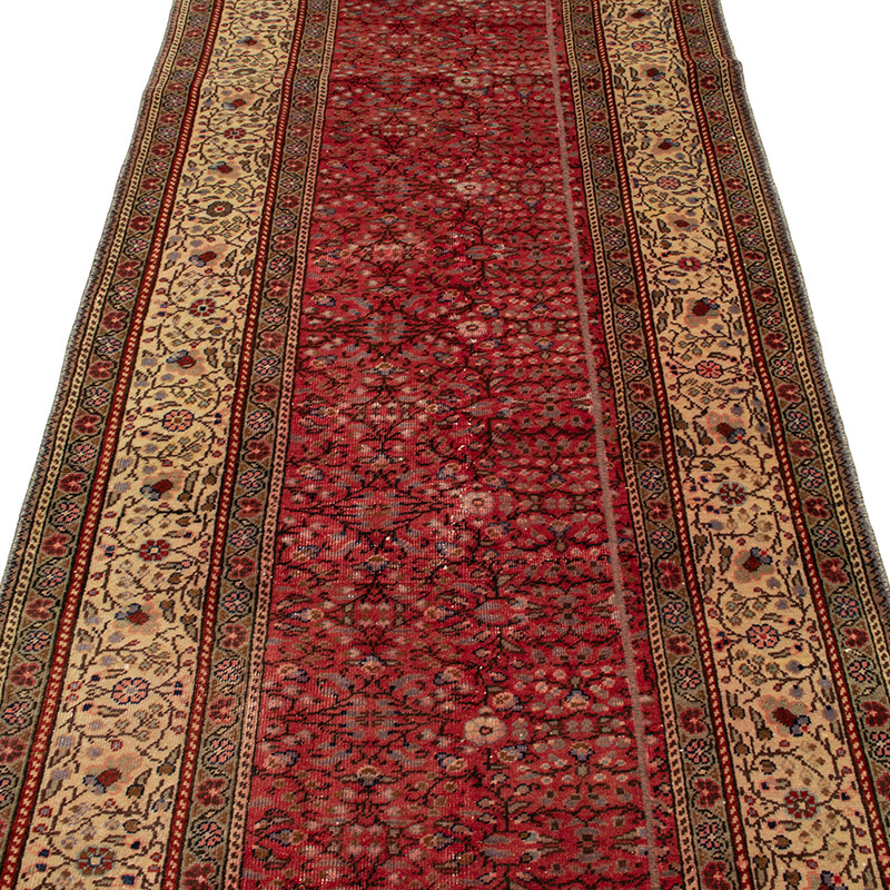 Pasillo Vintage Turco Anudado a Mano - 92 cm x 283 cm - K0091329