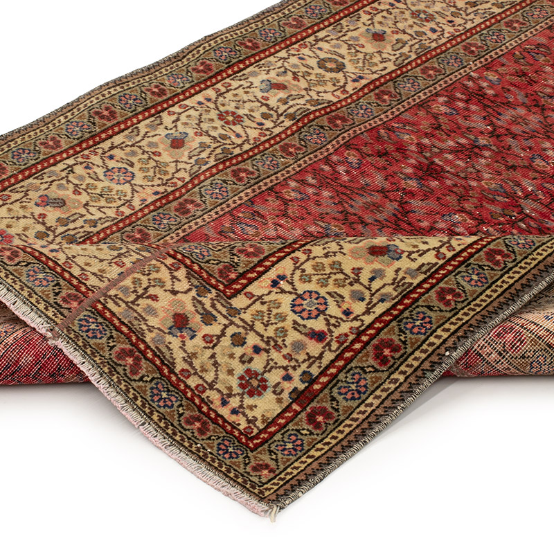 Pasillo Vintage Turco Anudado a Mano - 92 cm x 283 cm - K0091329
