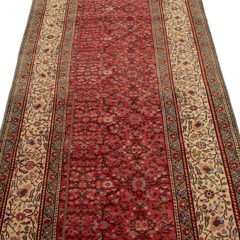Pasillo Vintage Turco Anudado a Mano - 92 cm x 283 cm - K0091329