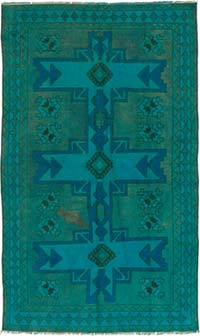 Over-dyed Vintage Hand-Knotted Turkish Rug - 4' 5" x 7' 4" (53" x 88")