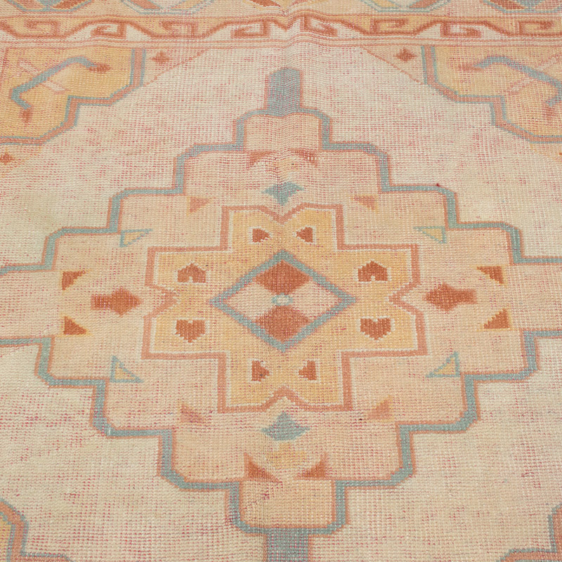 Alfombra Vintage Turca Anudada a Mano - 133 cm x 128 cm - K0091333