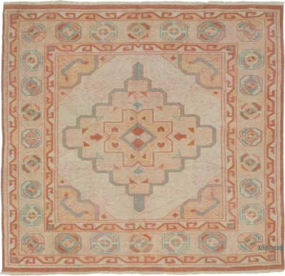 Vintage Turkish Hand-Knotted Rug - 4' 4" x 4' 2" (52" x 50")