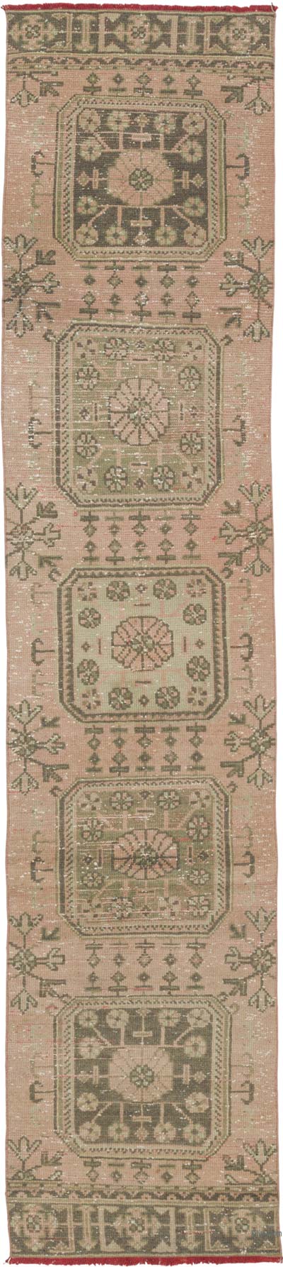 Vintage Turkish Hand-Knotted Runner - 2' 4" x 10' 7" (28" x 127")