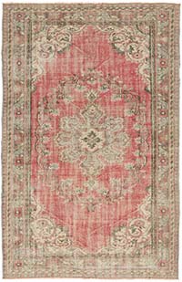 Vintage Turkish Hand-Knotted Rug - 6' 2" x 9' 5" (74" x 113")