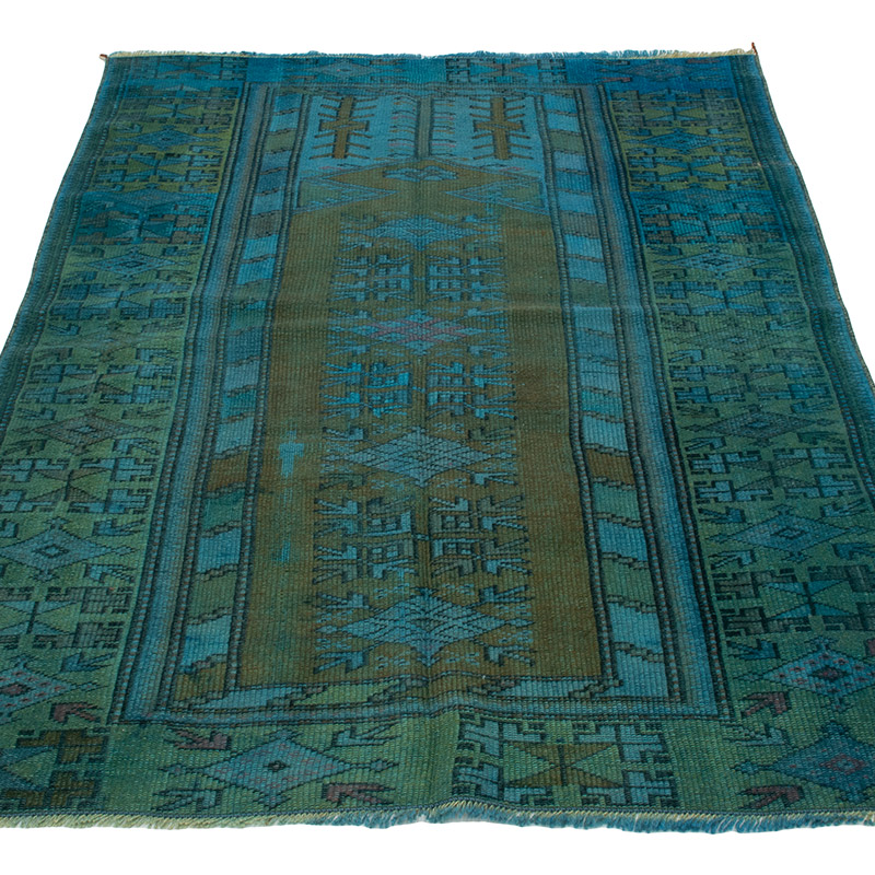 Alfombra Turca Vintage Sobre-teñida - 101 cm x 157 cm - K0091343