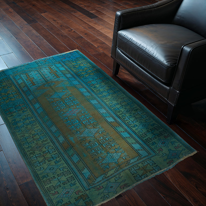 Alfombra Turca Vintage Sobre-teñida - 101 cm x 157 cm - K0091343