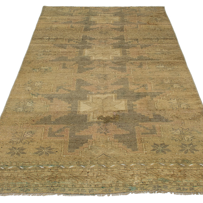 Alfombra Vintage Turca Anudada a Mano - 108 cm x 220 cm - K0091345