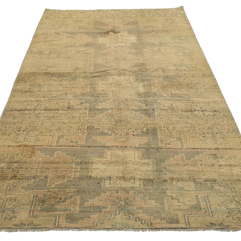 Alfombra Vintage Turca Anudada a Mano - 108 cm x 220 cm - K0091345