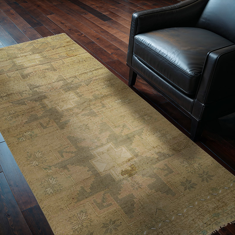 Alfombra Vintage Turca Anudada a Mano - 108 cm x 220 cm - K0091345