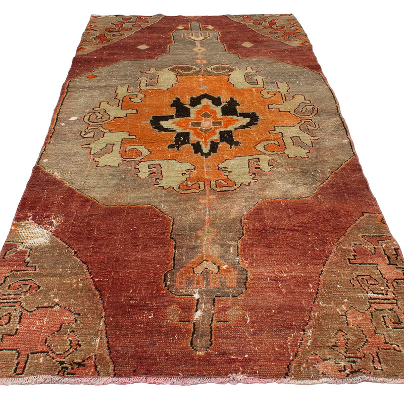 Vintage Turkish Hand-Knotted Rug - 3' 9" x 9' 2" (45" x 110") - K0091347