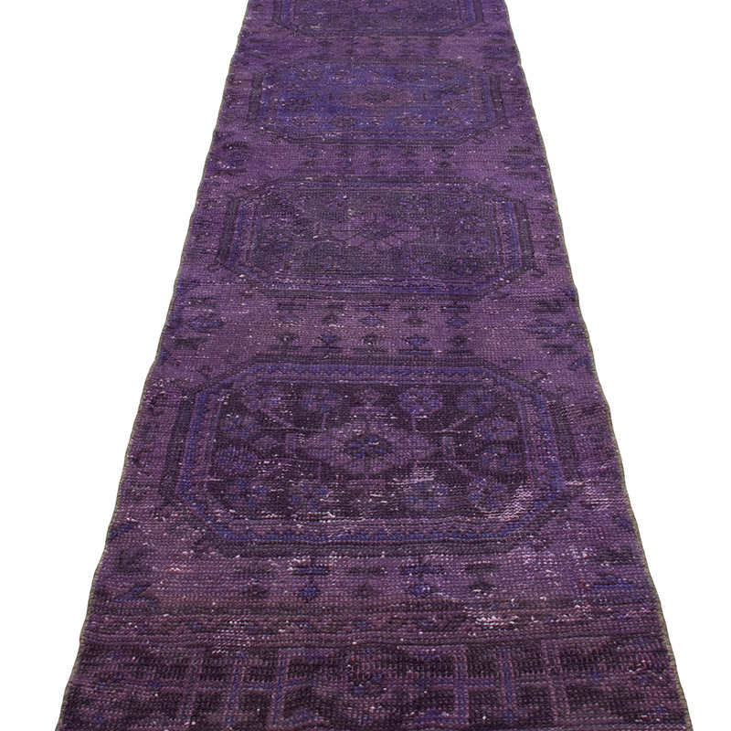 Boyali El Dokuma Vintage Hali Yolluk - 66 cm x 352 cm - K0091349