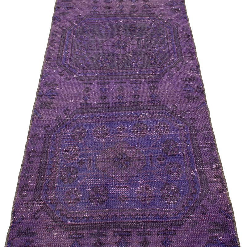 Boyali El Dokuma Vintage Hali Yolluk - 66 cm x 352 cm - K0091349