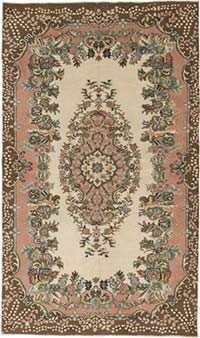 Vintage Turkish Hand-Knotted Rug - 5' 7" x 9' 7" (67" x 115")