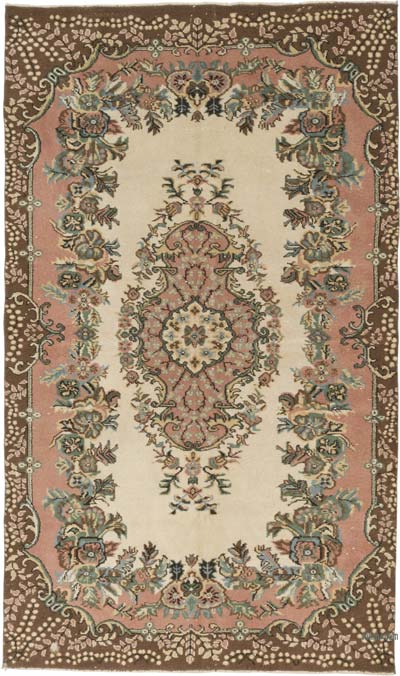 Vintage Turkish Hand-Knotted Rug - 5' 7" x 9' 7" (67" x 115")